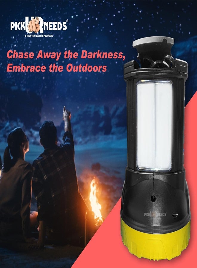 Pick Ur Needs Home Emergency Rechargeable 100W +2 Side Tube LED Long Range Search Torch Light (Yellow) - Image 5